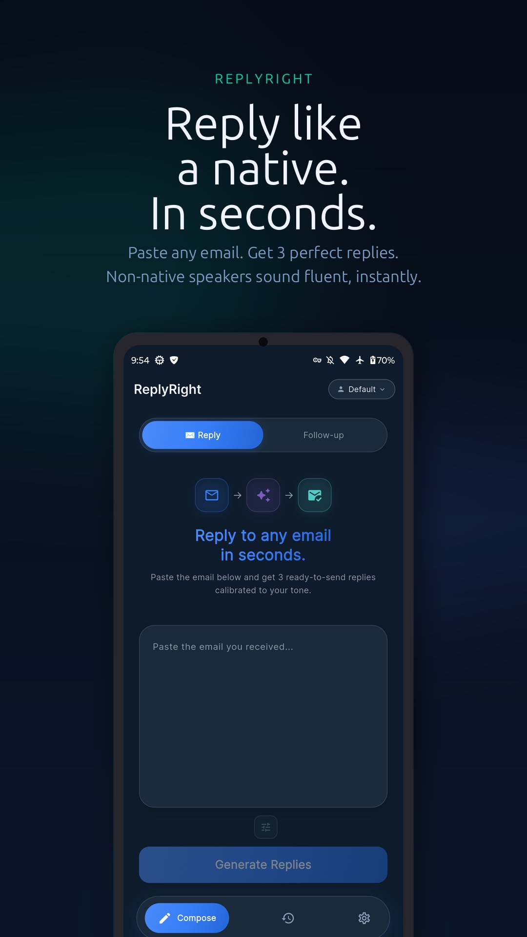 ReplyRight — reply like a native in seconds