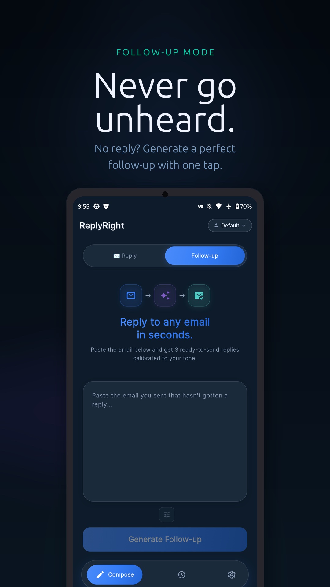 ReplyRight — follow-up replies