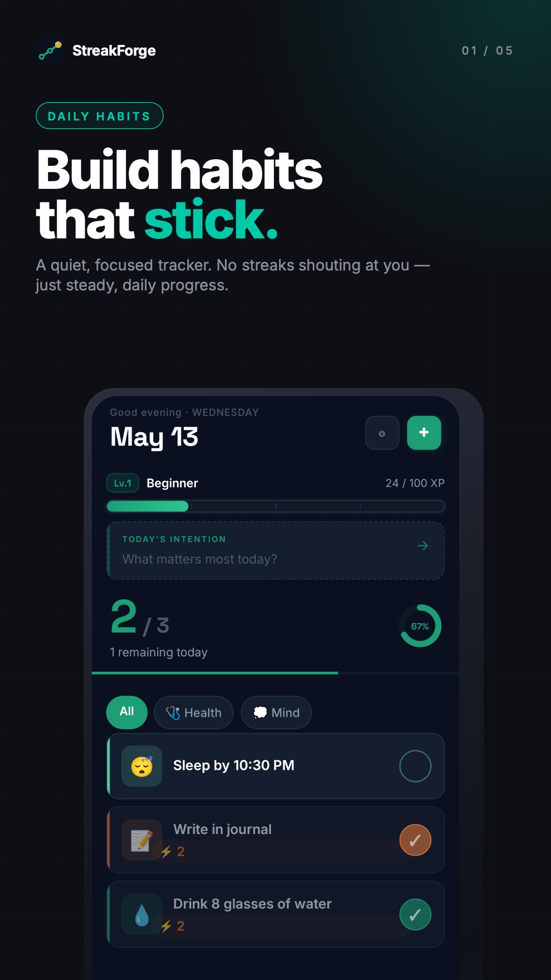 StreakForge — build habits that stick