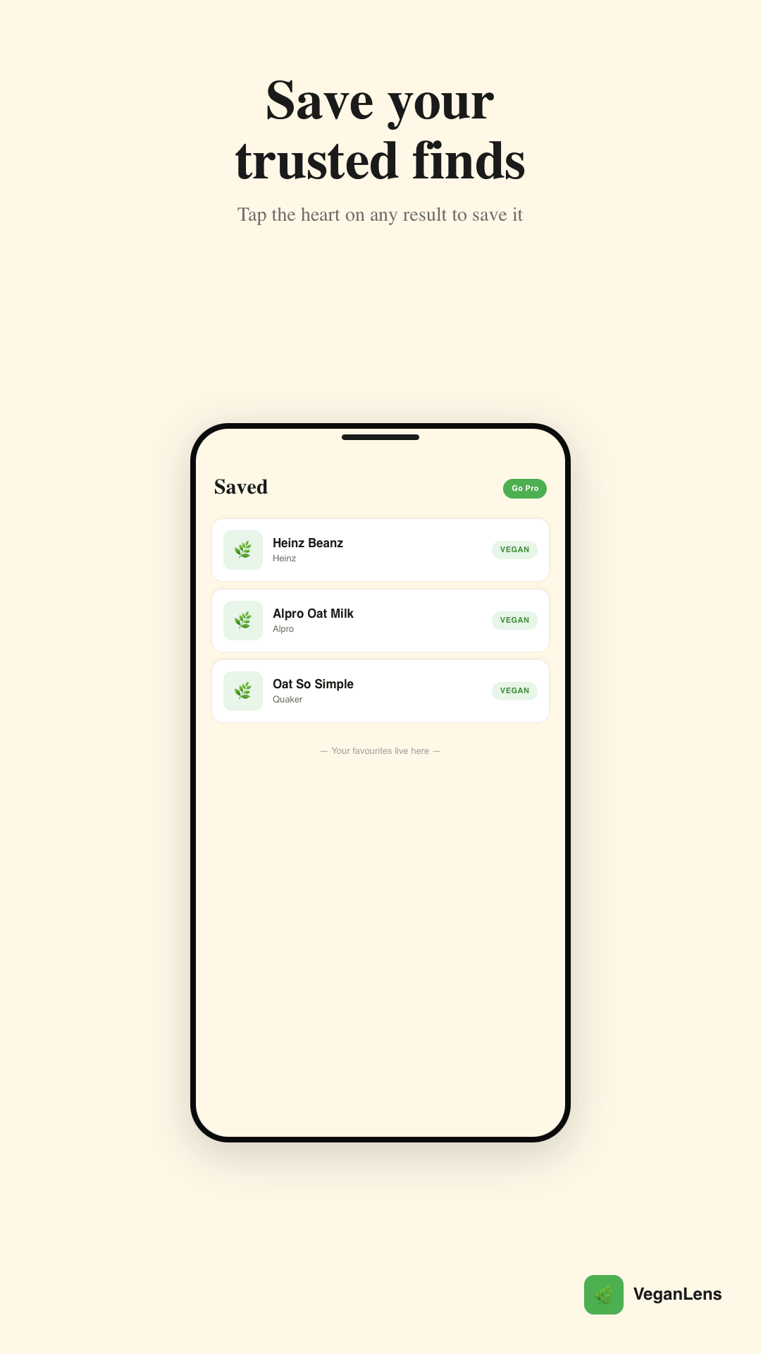 VeganLens — save your trusted finds