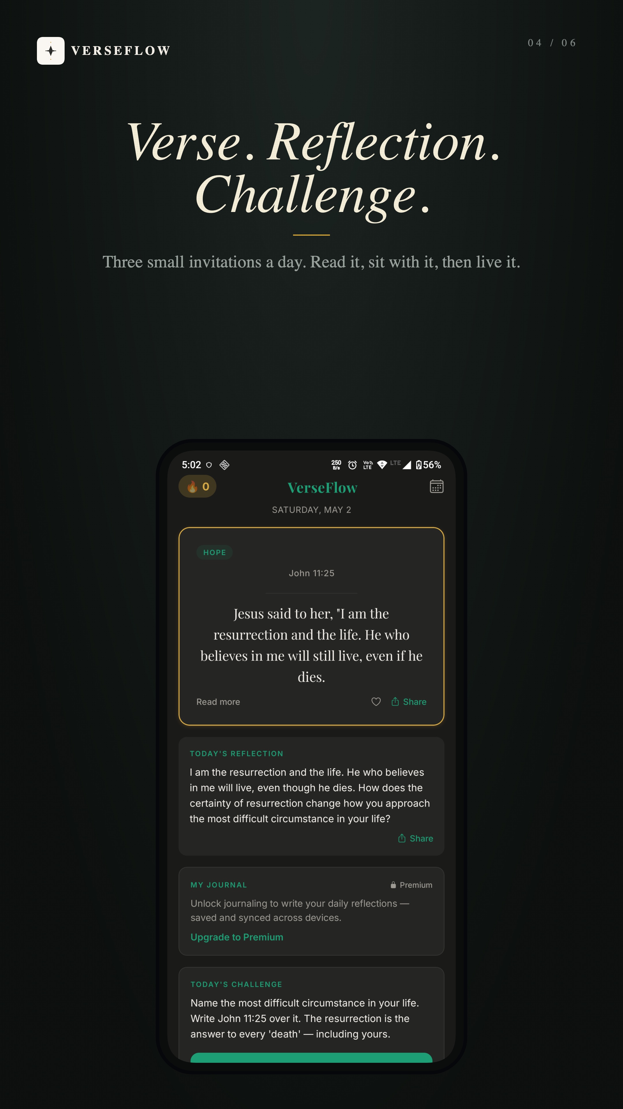 VerseFlow — today's verse, reflection and challenge