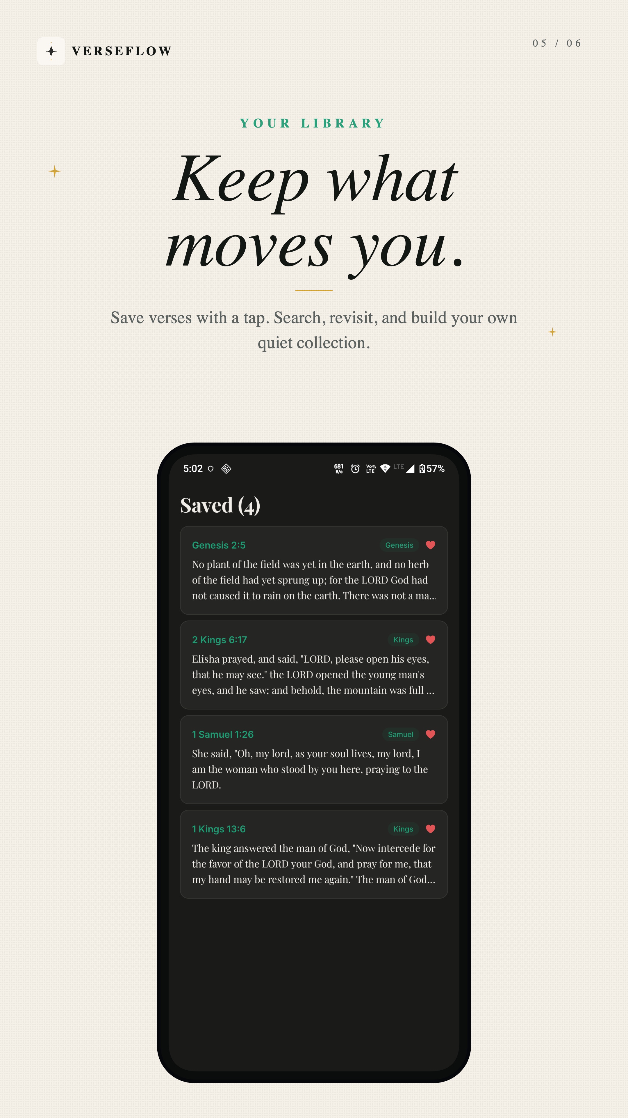 VerseFlow — saved verses library
